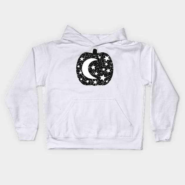 Stars And Moon Pumpkin Kids Hoodie by trendybestgift